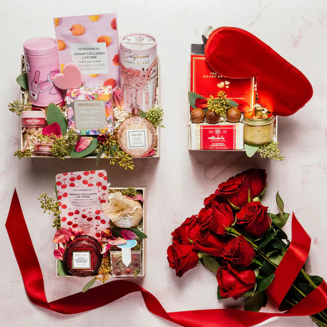 A romantic ekuBOX Valentine’s Day gift box with red ribbon — tips for choosing the perfect Valentine’s Day gift for anyone