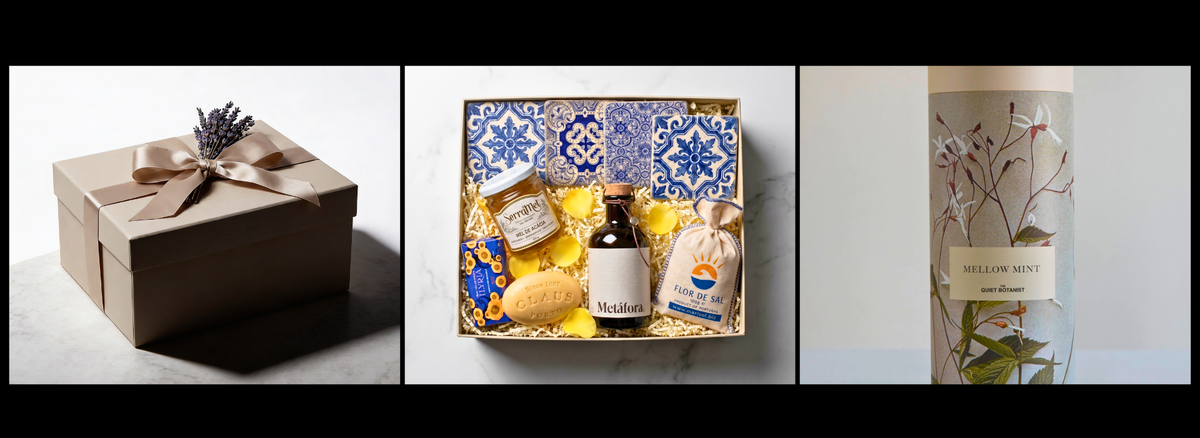 Luxury corporate retreat welcome gift boxes curated by ekuBOX — hand-adorned in the studio with premium contents for executive off-sites and company-wide retreat attendees
