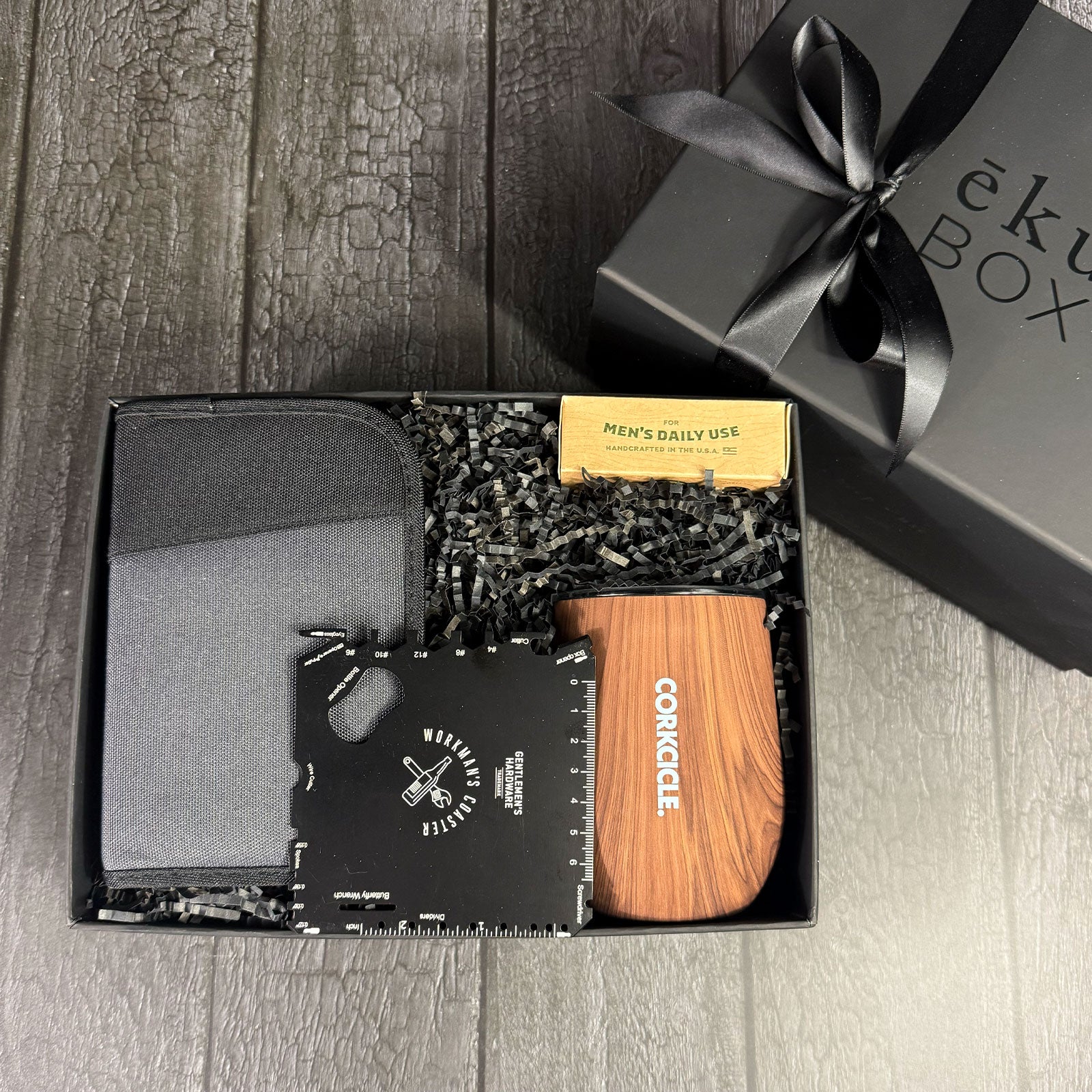 dapper dude men's gift set presentation top shot