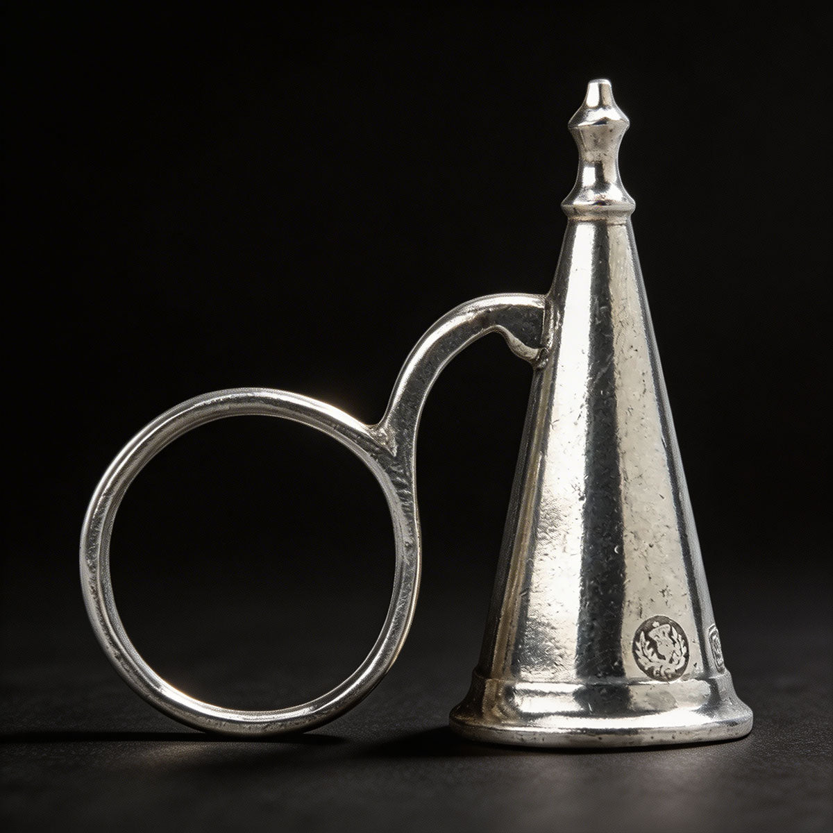MATCH Pewter snuffer on black background from the match pewter collection.