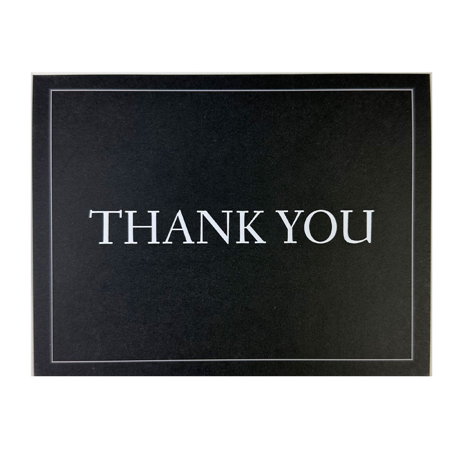 thank you card gift card choice - black card with white thank you