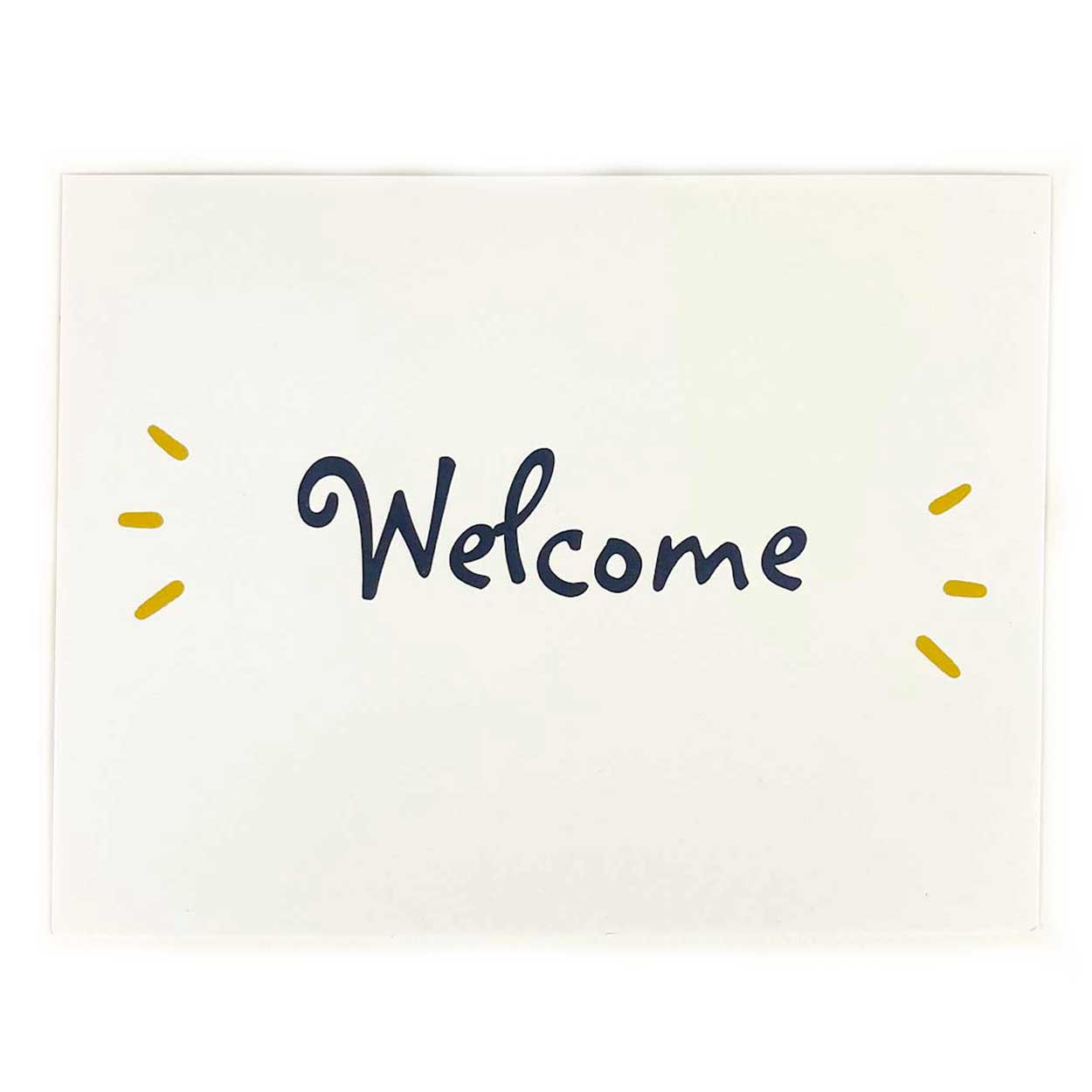 welcome gift card choice black lettering on white gift card