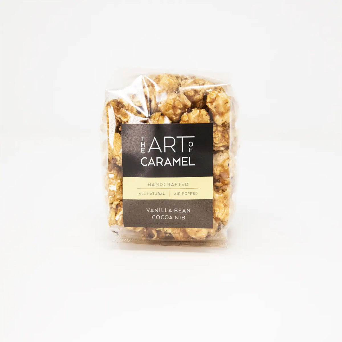 Packaged caramel with 'The Art of Caramel' label on a white background