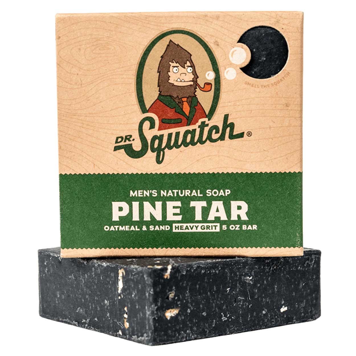 dr squatch pine tar soap bar and box