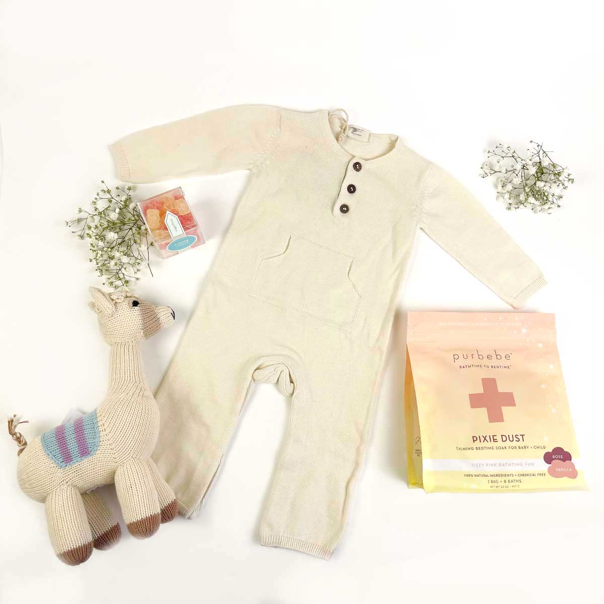ekuBOX Baby Gift Sets Lovely Llama Glama Newborn Baby Gift: Organic Cotton & Hand-Knit Lama Baby Box
