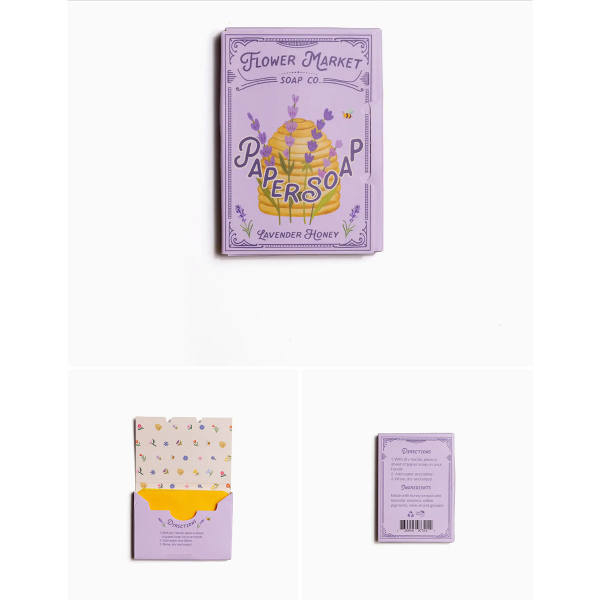 Flower Market Paper Soap honey lavender - ekuBOX