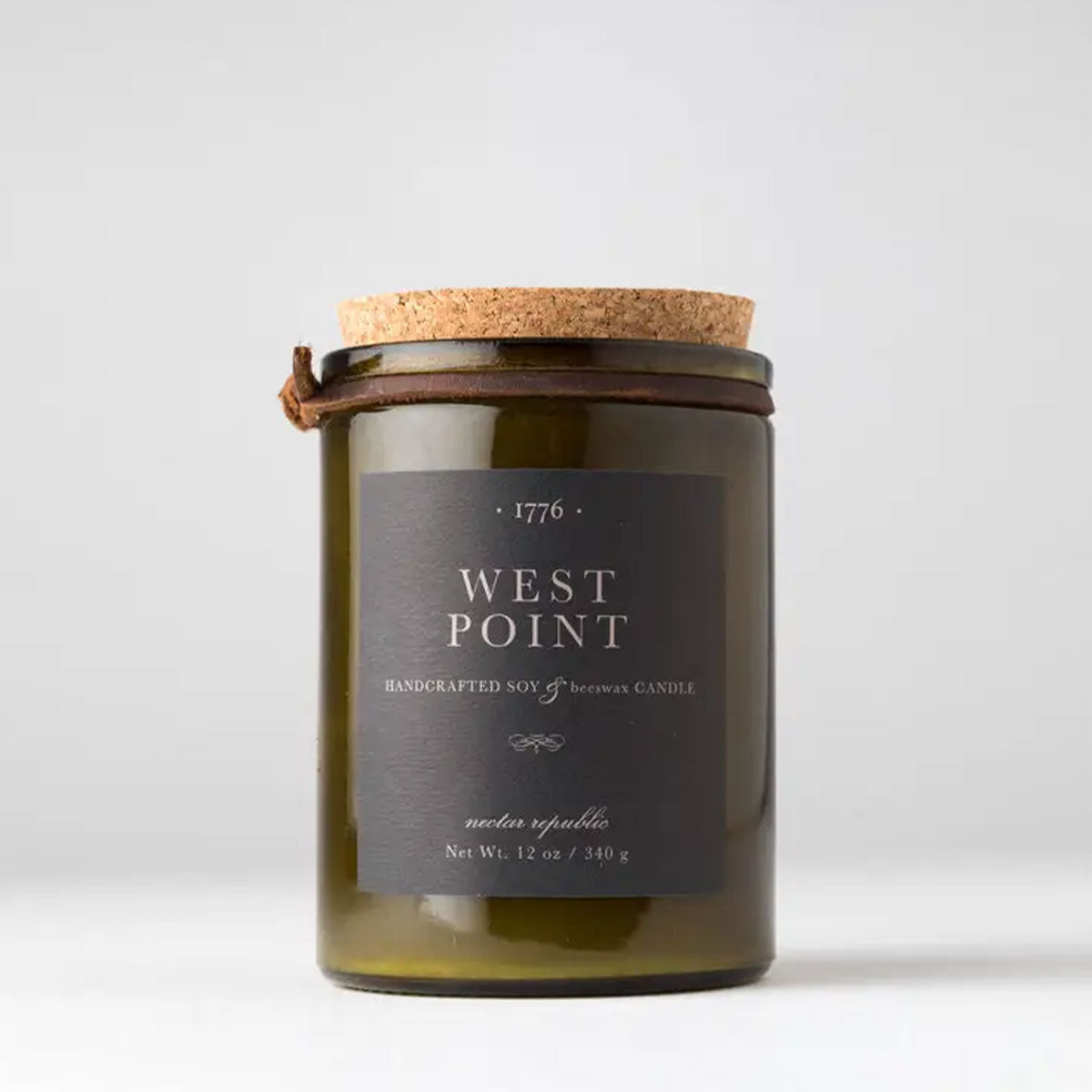 West Point Candle with a cork top
