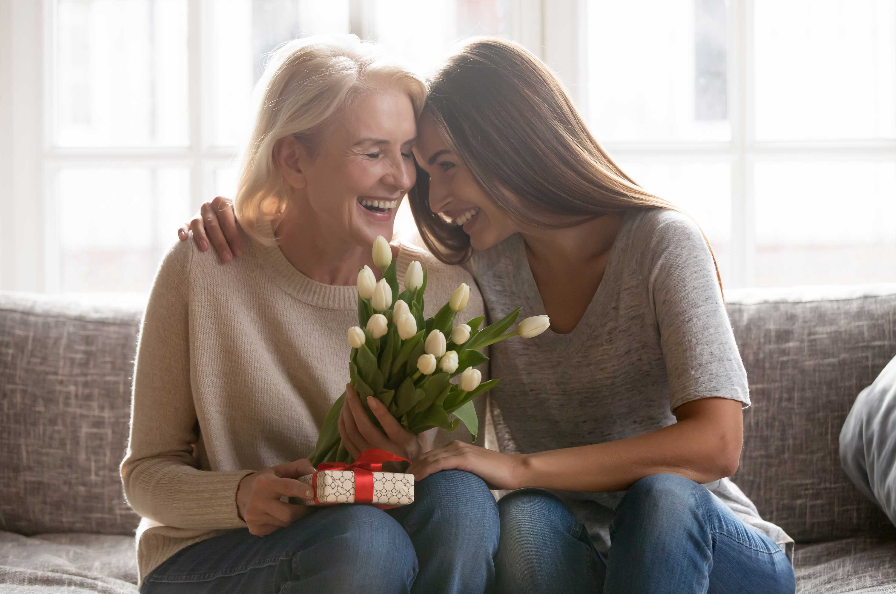 A luxury ekuBOX Mother’s Day gift box with satin ribbon — unique gift boxes to spoil the most important women in your life