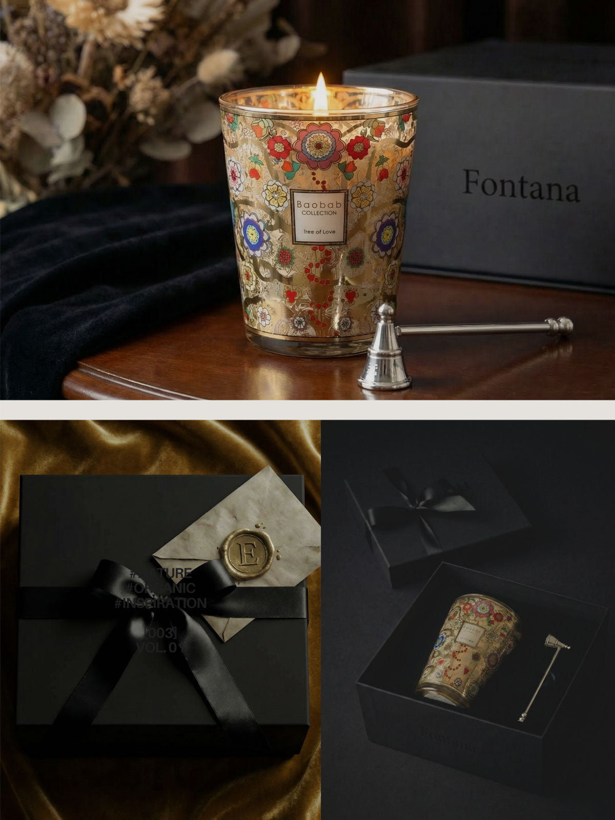 ekuBOX corporate concierge gift box elements including custom branded ribbon, foil-stamped tags, and artisan curated items for executive gifting.