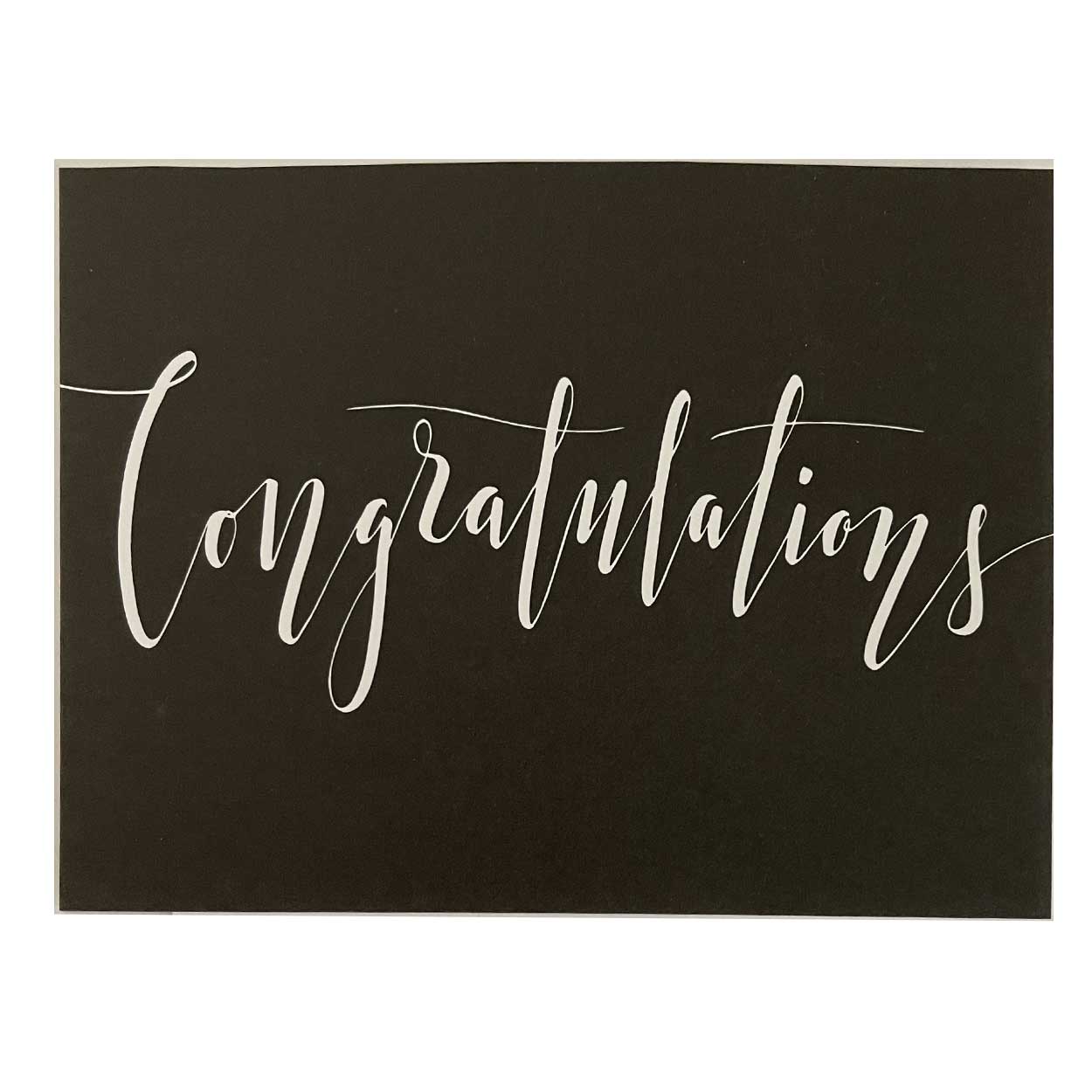 congratulations in white on a black background gift card choice