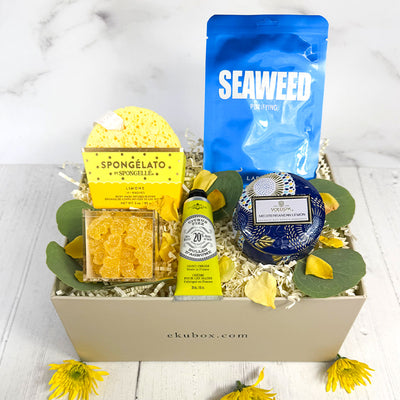 Mediterranean Lemon Mini Spa Gift Box Set - ekuBOX Luxury gifts.