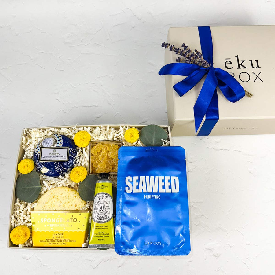 mediterranean lemon spa gift box presentation at ekuBOX