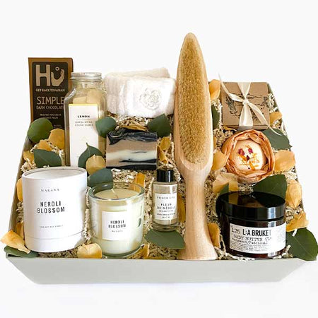 Send a luxe spa set - this makes a great birthday gift, thank you gift, employee gift and more. Send curated gift boxes to family, friends, employees and more. Send luxury gift boxes.