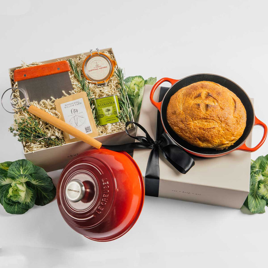 Le Creuset Bread Over & Sourdough Bread Baking Kit in Cherise - at ekuBOX.com