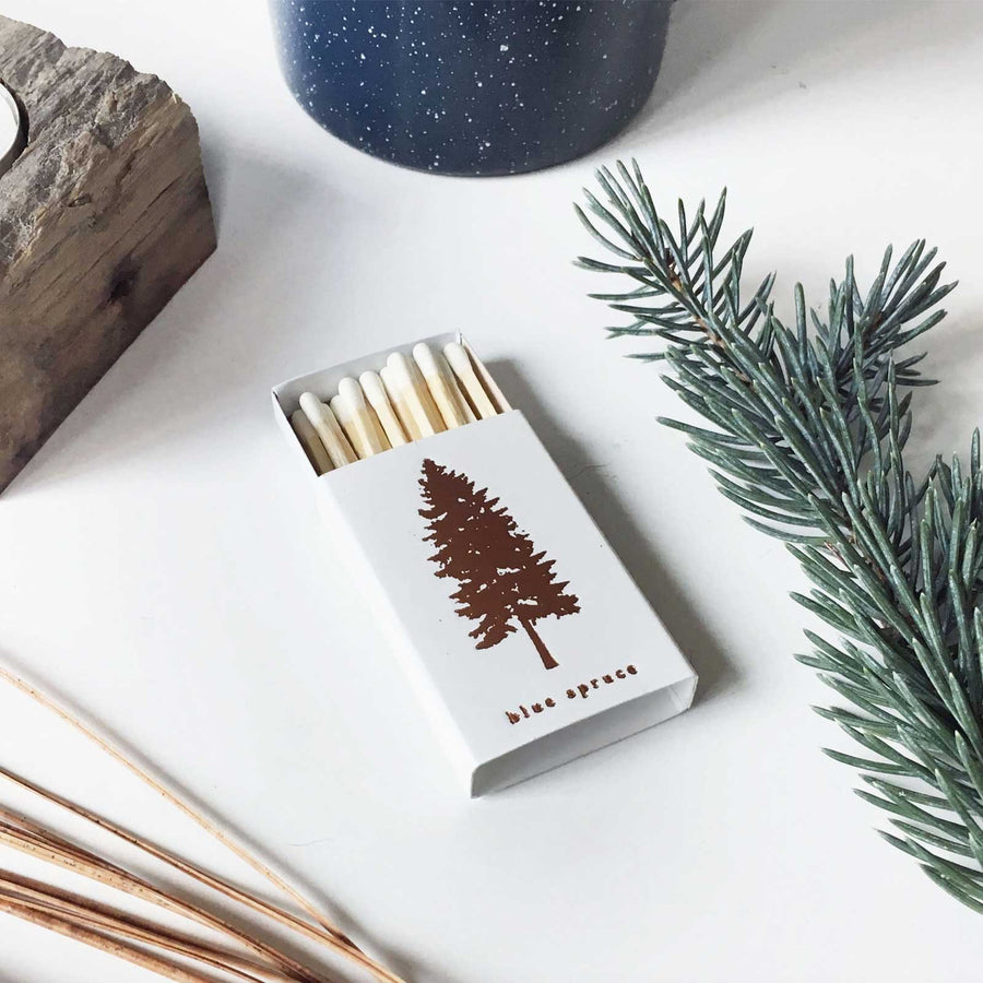 Matches with a tree design and &