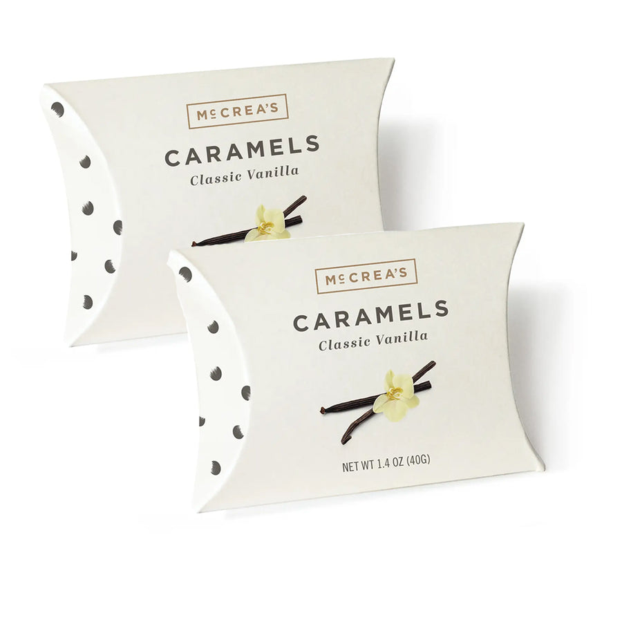 Two pillow-shaped boxes of McCrea&