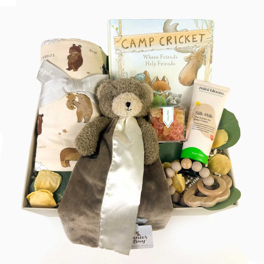 eku Box Baby Gift - Gender Neutral Welcome Baby Bear Newborn Baby Gift Box Chubby Bear  | ekuBOX