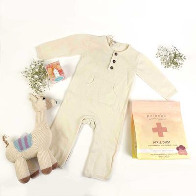 ekuBOX Baby Gift Sets Lovely Llama Glama Newborn Baby Gift: Organic Cotton & Hand-Knit Lama Baby Box