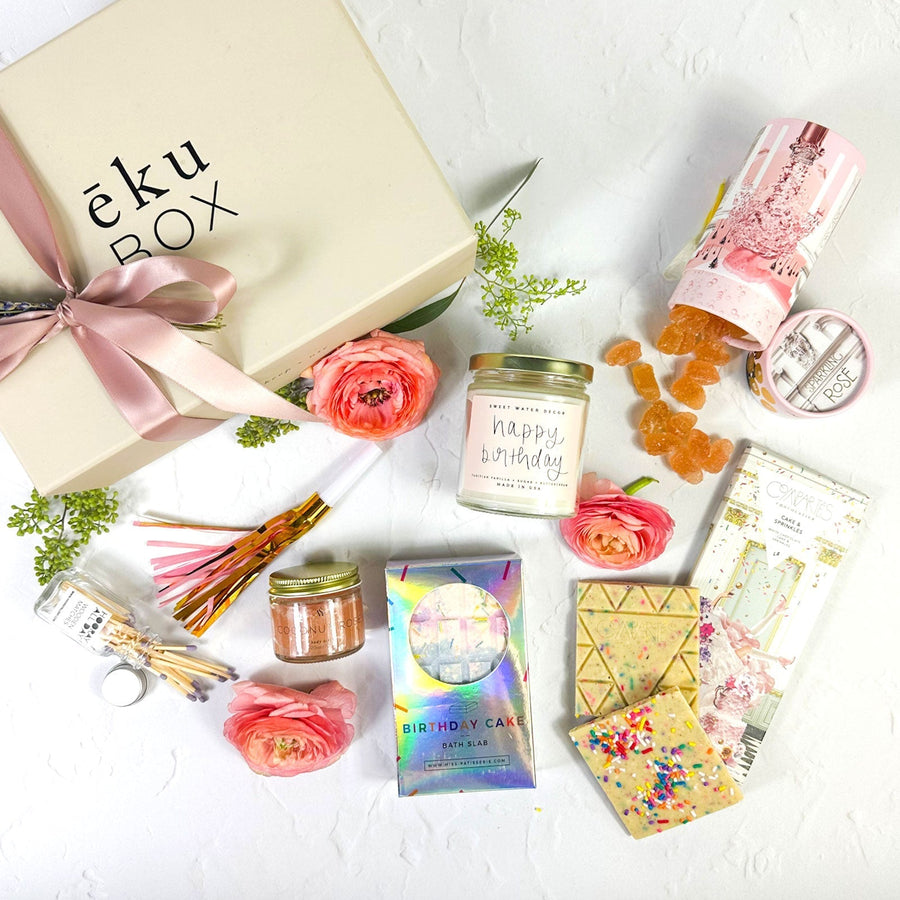 ekuBOX BIRTHDAY GIFT Birthday Cheers Birthday Cheers Indulgent Self Care and Treats Gift Box | ekuBOX