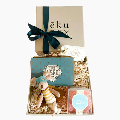 ekuBOX gift for her Superhero Mouse Big Brother Power up with Maileg Superhero Mouse Big Brother Gift Box | ekuBOX