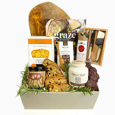 ekuBOX Gourmet Gift Box Deluxe Charcuterie with French Cheese Knives & Beef Salami Graze Gourmet Charcuterie Gift Set Charcuterie Gift Set: Elevate Your Gifting | ekuBOX