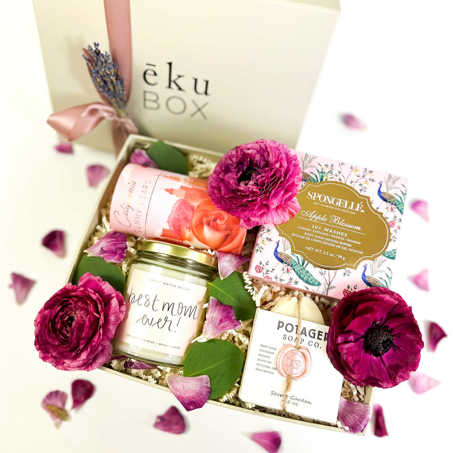 ekuBOX mother's day gift box Best Mom Ever Pamper Your Mom Like She Deserves: Luxe Mothers Day Gift Box