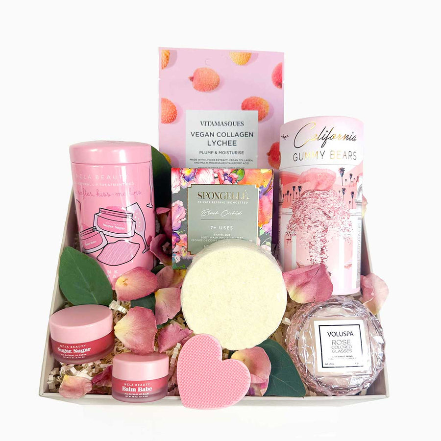 ekuBOX Spa Box Pretty in Pink Champagne Mini Luxe Spa Pretty in Pink Champagne Luxe Mini Spa Gift Box | ekuBOX