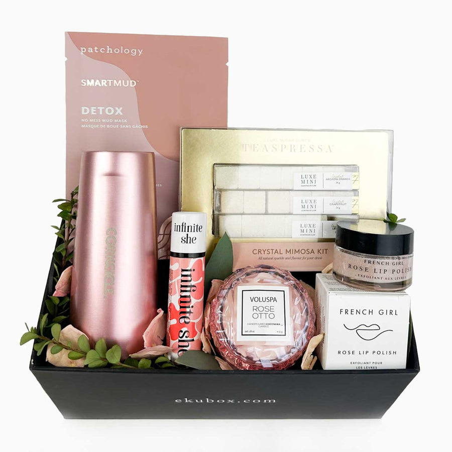 ekuBOX spa gift set Bubble & Bliss Sip, Relax, & Rejuvenate with the Ultimate Spa Gift for Her