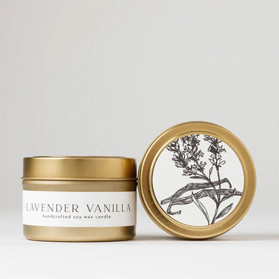 lavender vanilla handcrafted soy wax candle. - ekubox