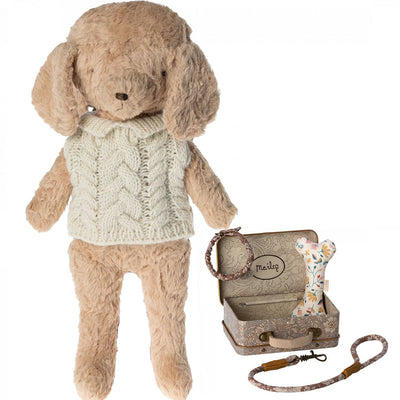 Maileg DOG PLUSH Dog plush Set with Sweater & Puppy Accessories Malieg Dog plush Set with Sweater & Puppy Accessories | ekuBOX