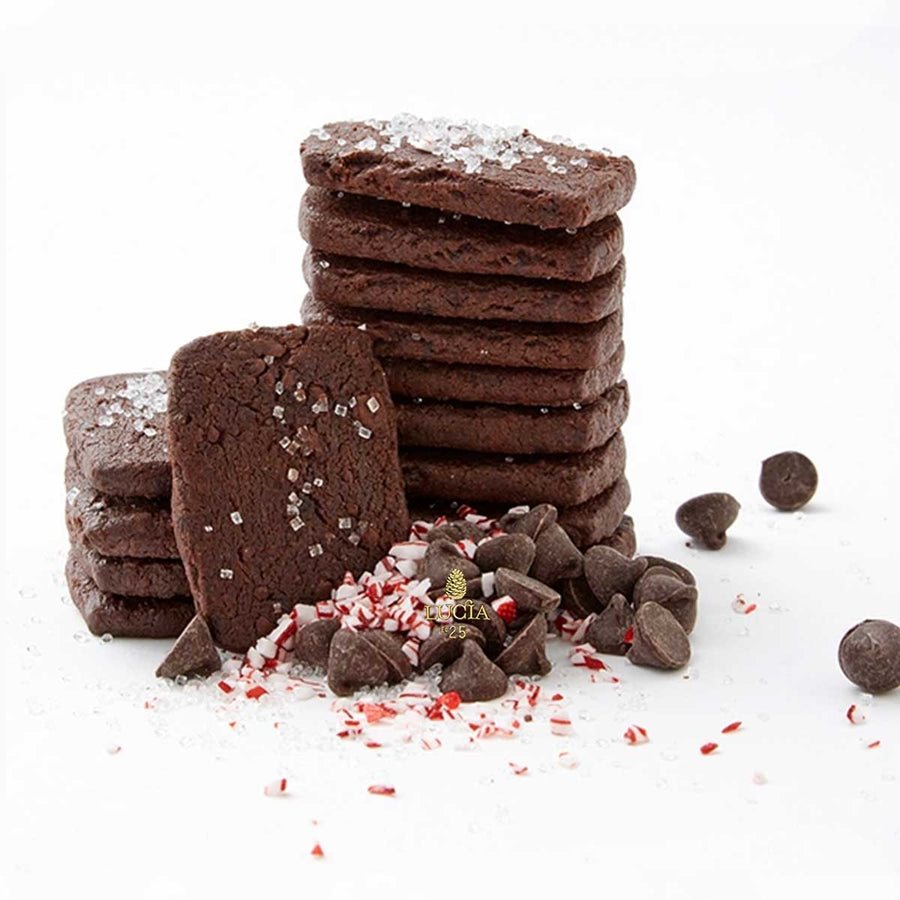 MINT CHOCOLATE SABLE COOKIES BY LARK FINE FOODS FEATURED IN THE EKUBOX MINTY WINTER GLOW GIFT BOX 