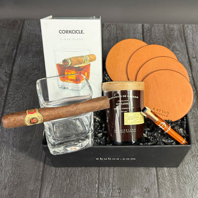 refined tastes corkcicle cigar glass gift set | ekubox