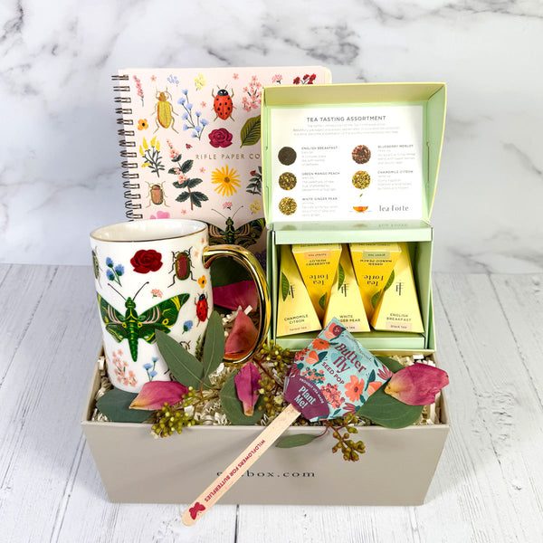 Secret Garden Tea Time with Rifle Paper Co Mug and Notebook - ekubox curated gifts.