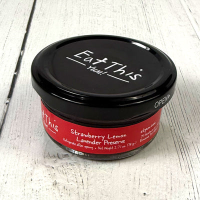 2.5 oz jar of Strawberry Lemon Lavender Preserve - ekuBOX