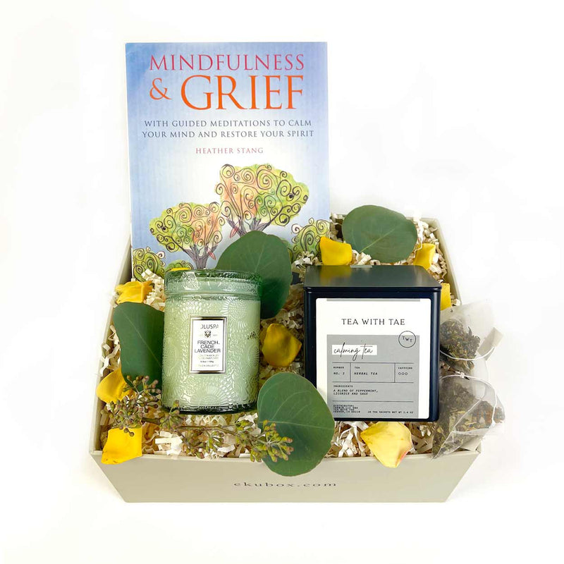 Send this thoughtful bereavement gift to help comfort in a time of sorrow. We've included items that will show you care.  Send condolences with a thoughtfully curated gift box.
