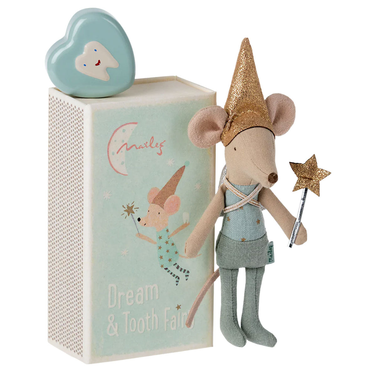 Maileg Tooth Fairy Mouse with box wtih tooth tin.