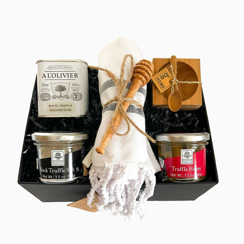 The Truffle Lovers Gift Box. The perfect gourmet gift for someone with discerning taste. Looking for unique food gifts with artisan products - shope ekuBOX. Send gourmet gifts to clients, family, friends and for corporate gift giving.